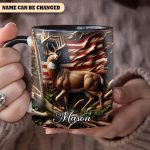 Personalized Deer & American Flag Accent Mug