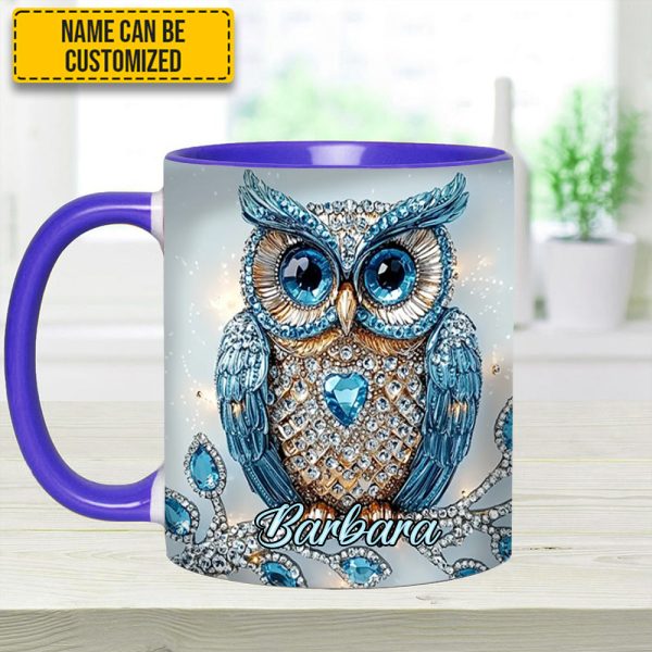Blue Owl - Personalized Owl Accent Mug
