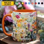 Spring Flowers - Personalized Flower Accent Mug
