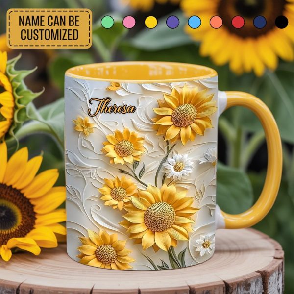 Beautiful Sunflower - Personalized Accent Mug