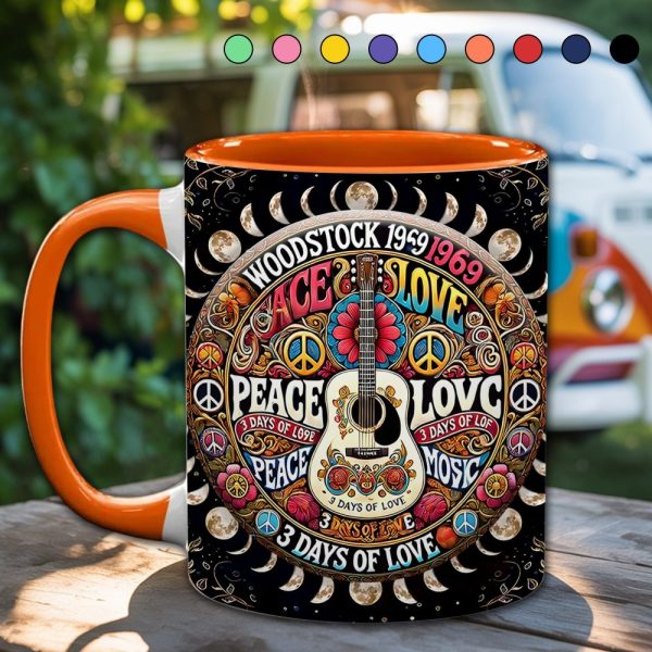 Peace Music - Personalized Hippie Accent Mug