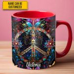 Peace & Love Symbol – Personalized Hippie Accent Mug