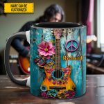 Guitar Flower Hippie - Personalized Guitar Accent Mug