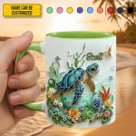 Personalized Turtle Ocean Accent Mug