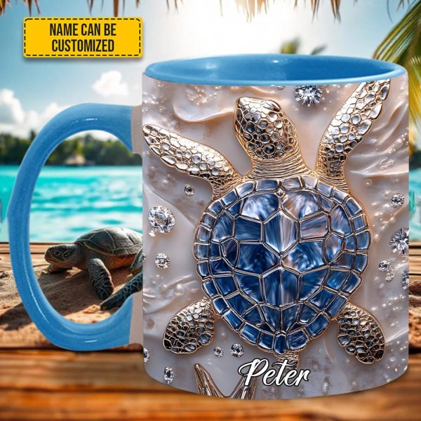 Unique Sea Turtle Personalized Accent Mug