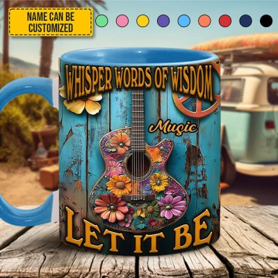 Whisper Words Of Wisdom - Personalized Guitar Accent Mug