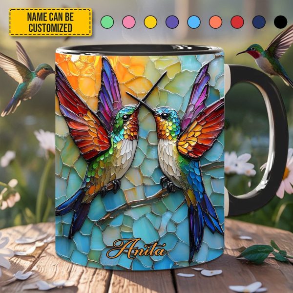 Couple Hummingbird - Personalized Hummingbird Accent Mug