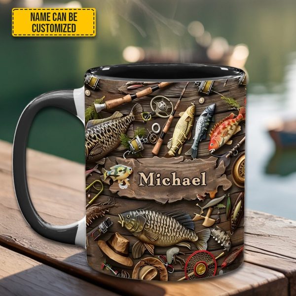 Fishing Gear - Personalized Fishing, Outdoor, Adventure Accent Mug
