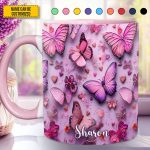 Personalized Beautiful Butterflies Accent Mug