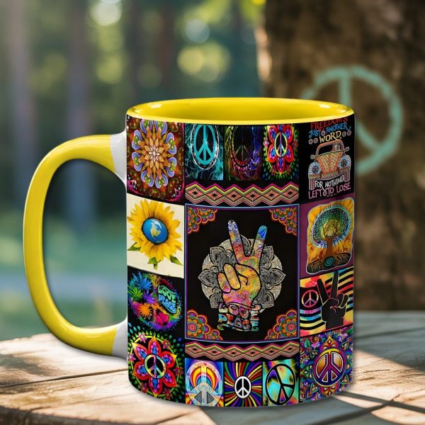 Peace Sign Hippie Accent Mug