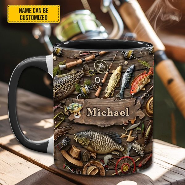 Fishing Gear - Personalized Fishing, Outdoor, Adventure Accent Mug
