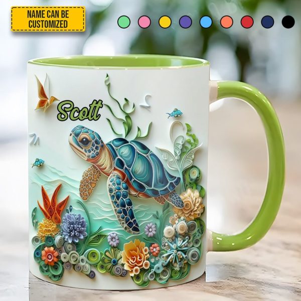 Personalized Turtle Ocean Accent Mug