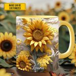 Beautiful Sunflower - Personalized Sunflower Accent Mug