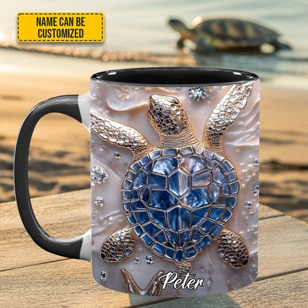 Unique Sea Turtle Personalized Accent Mug