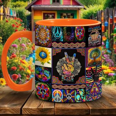 Peace Sign Hippie Accent Mug