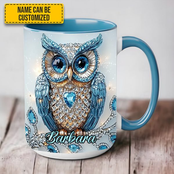 Blue Owl - Personalized Owl Accent Mug