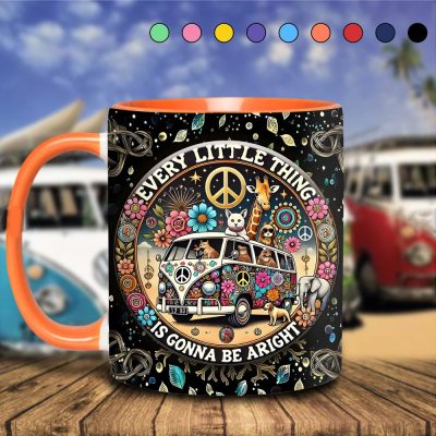 Every Little Thing Is Gonna Be Alright - Personalized Hippie Accent Mug