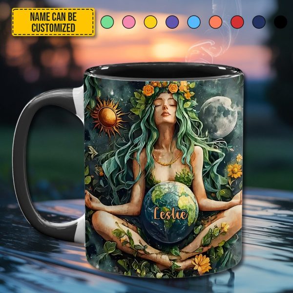 Personalized Mother Earth Goddess Accent Mug