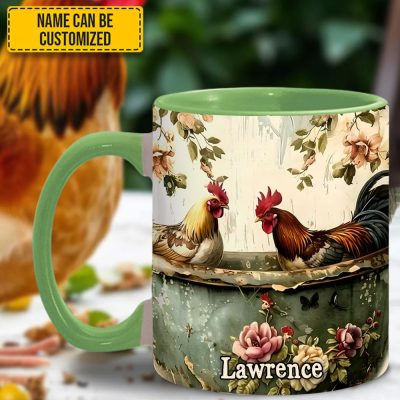 Rooster Vintage – Personalized Chicken Accent Mug