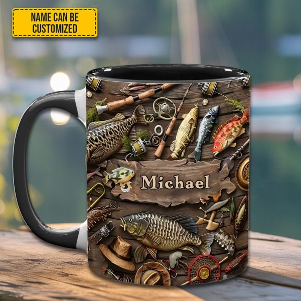 Fishing Gear - Personalized Fishing, Outdoor, Adventure Accent Mug