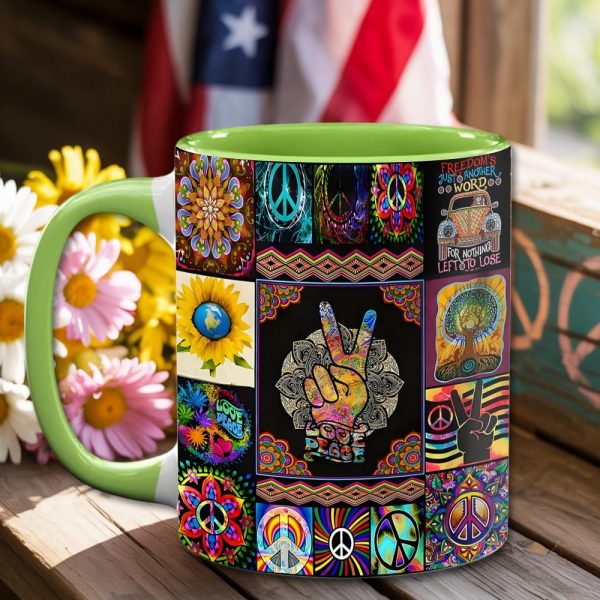 Peace Sign Hippie Accent Mug