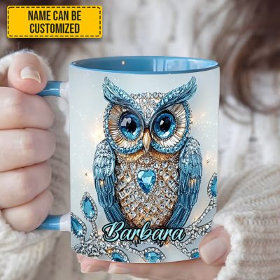 Blue Owl - Personalized Owl Accent Mug