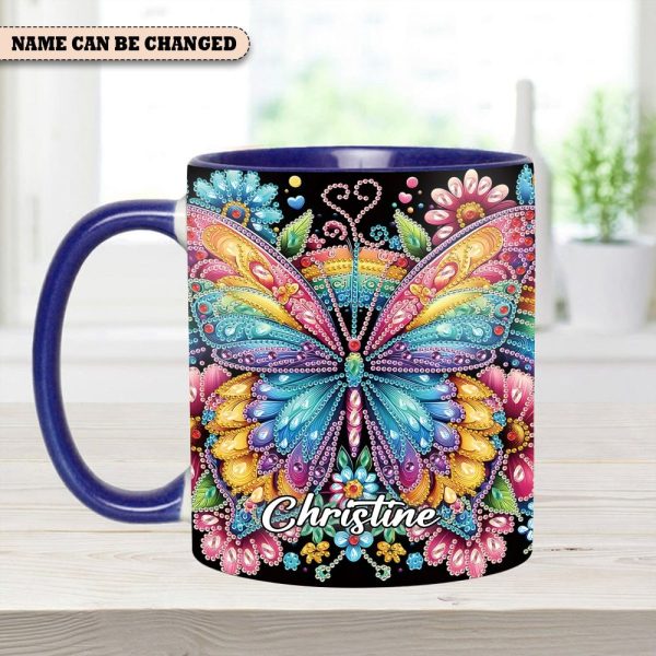 Diamond Butterfly – Personalized Butterfly Accent Mug