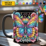 Diamond Butterfly – Personalized Butterfly Accent Mug