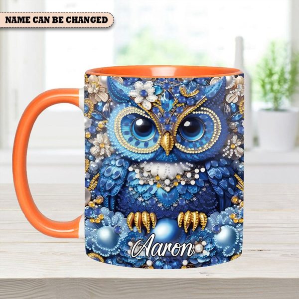 Sparkle Owl - Personalized Owl Accent Mug