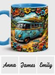 Hippie Van - Personalized Hippie Accent Mug