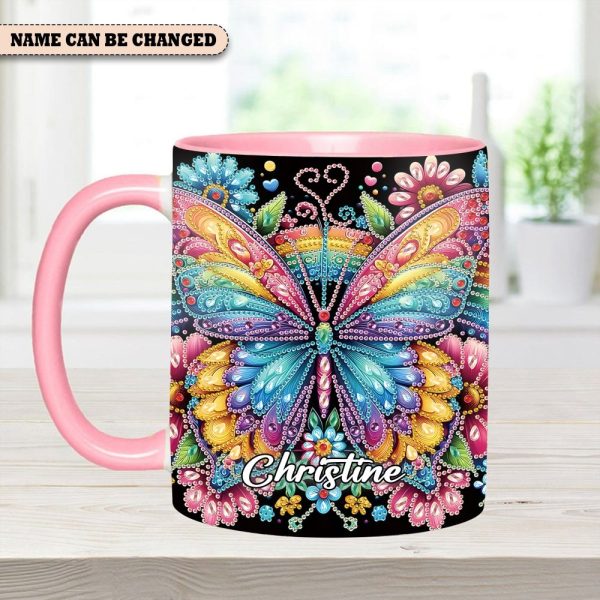 Diamond Butterfly – Personalized Butterfly Accent Mug
