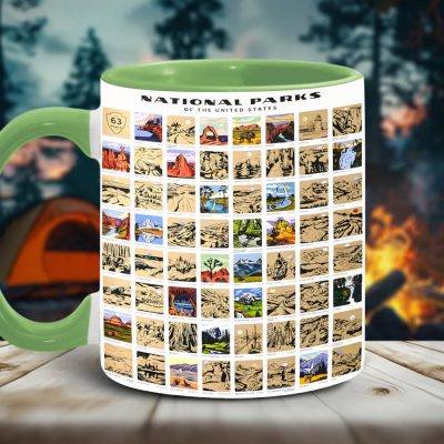 Us National Park Bucket List Accent Mug