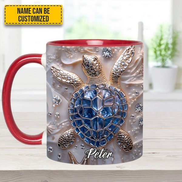 Unique Sea Turtle Personalized Accent Mug