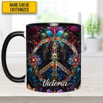 Peace & Love Symbol – Personalized Hippie Accent Mug