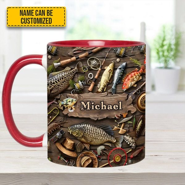 Fishing Gear - Personalized Fishing, Outdoor, Adventure Accent Mug