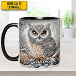 Beautiful Owl Diamond - Personalized Owl Accent Mug