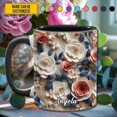 Beautiful Flowers - Personalized Accent Mug