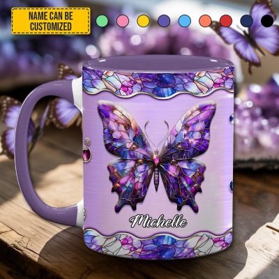 Sparkle Butterfly - Personalized Accent Mug