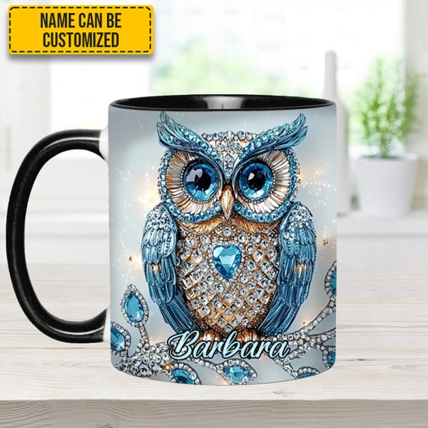 Blue Owl - Personalized Owl Accent Mug