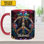 Peace & Love Symbol – Personalized Hippie Accent Mug