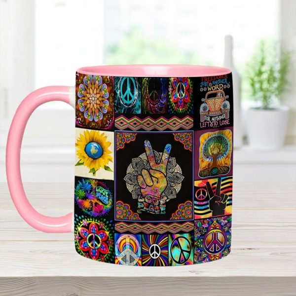 Peace Sign Hippie Accent Mug