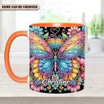 Diamond Butterfly – Personalized Butterfly Accent Mug