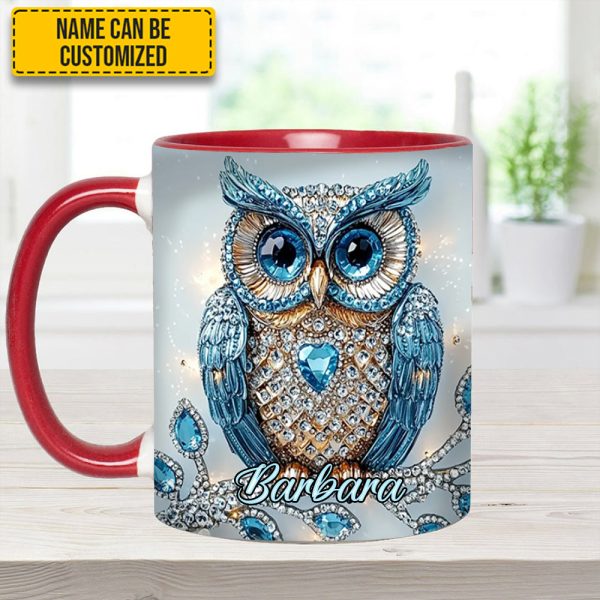 Blue Owl - Personalized Owl Accent Mug