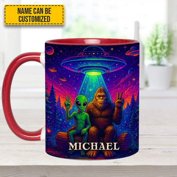 Intergalactic Buddies – Personalized Bigfoot & Alien Accent Mug