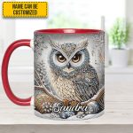 Beautiful Owl Diamond - Personalized Owl Accent Mug