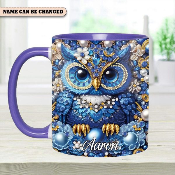Sparkle Owl - Personalized Owl Accent Mug