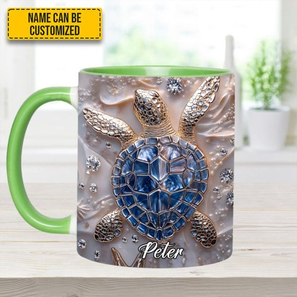 Unique Sea Turtle Personalized Accent Mug