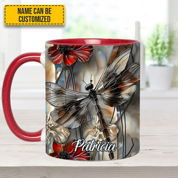 Fantasy Dragonfly Personalized Accent Mug