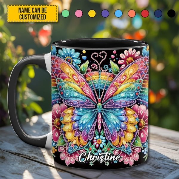 Diamond Butterfly – Personalized Butterfly Accent Mug