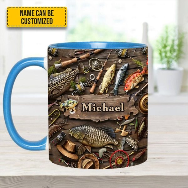 Fishing Gear - Personalized Fishing, Outdoor, Adventure Accent Mug